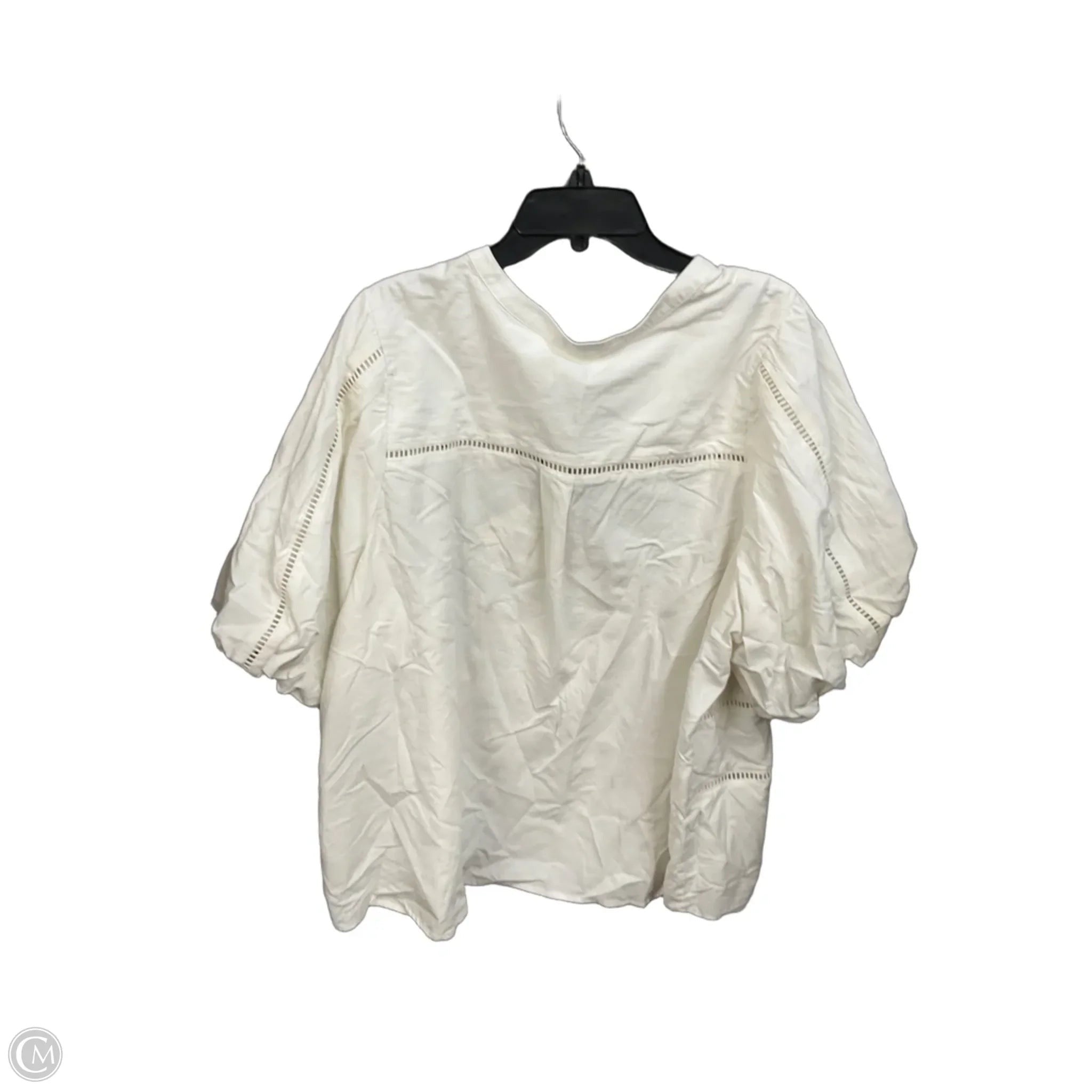 Top Short Sleeve By Ava & Viv In White, Size: 3x