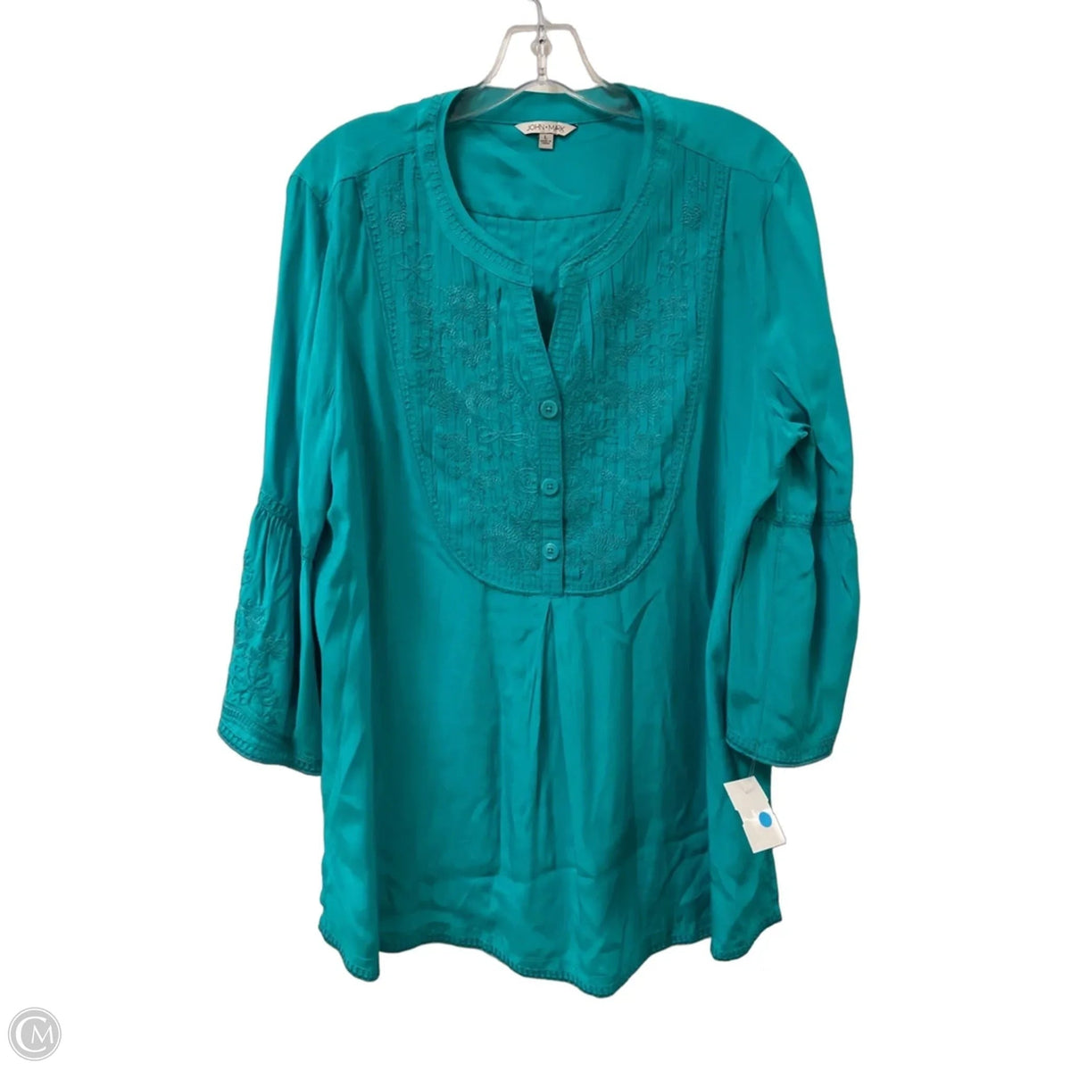 Tunic Long Sleeve By John Mark In Blue, Size: L