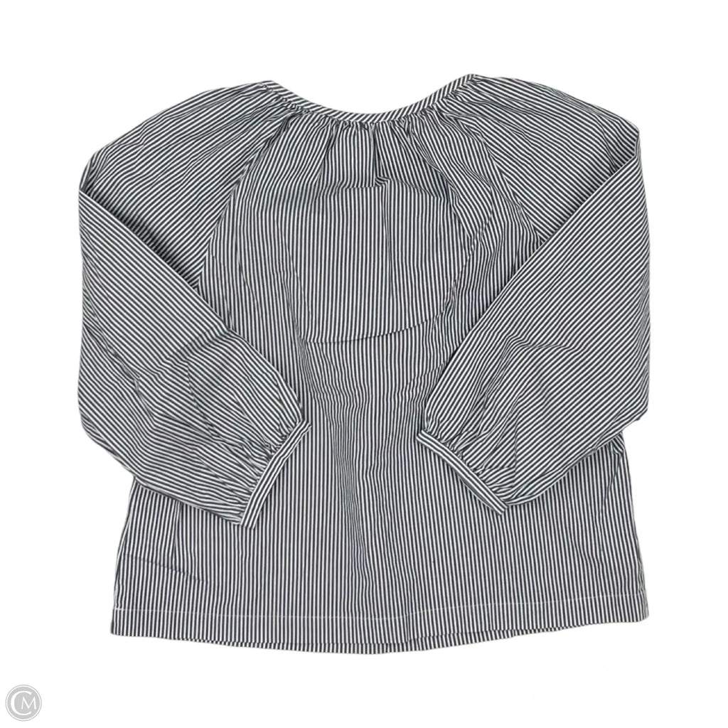 Blouse Long Sleeve By J. Crew In Blue & Cream, Size: S