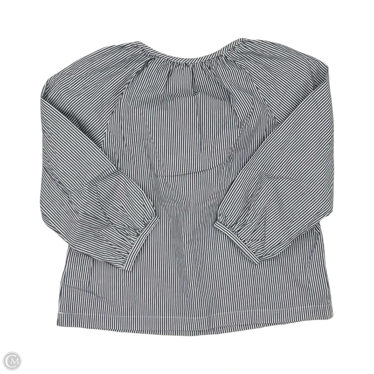 Blouse Long Sleeve By J. Crew In Blue & Cream, Size: S