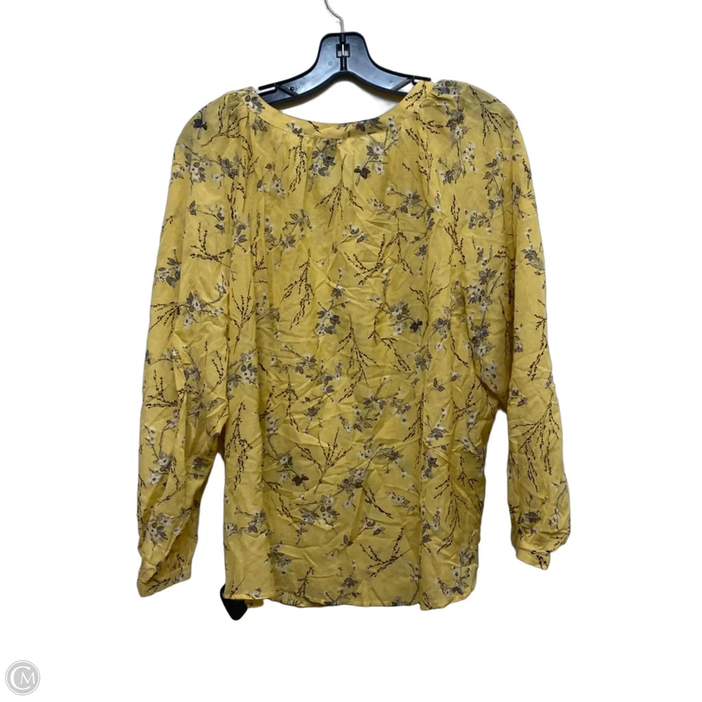 Top Long Sleeve By Ann Taylor In Yellow, Size: L