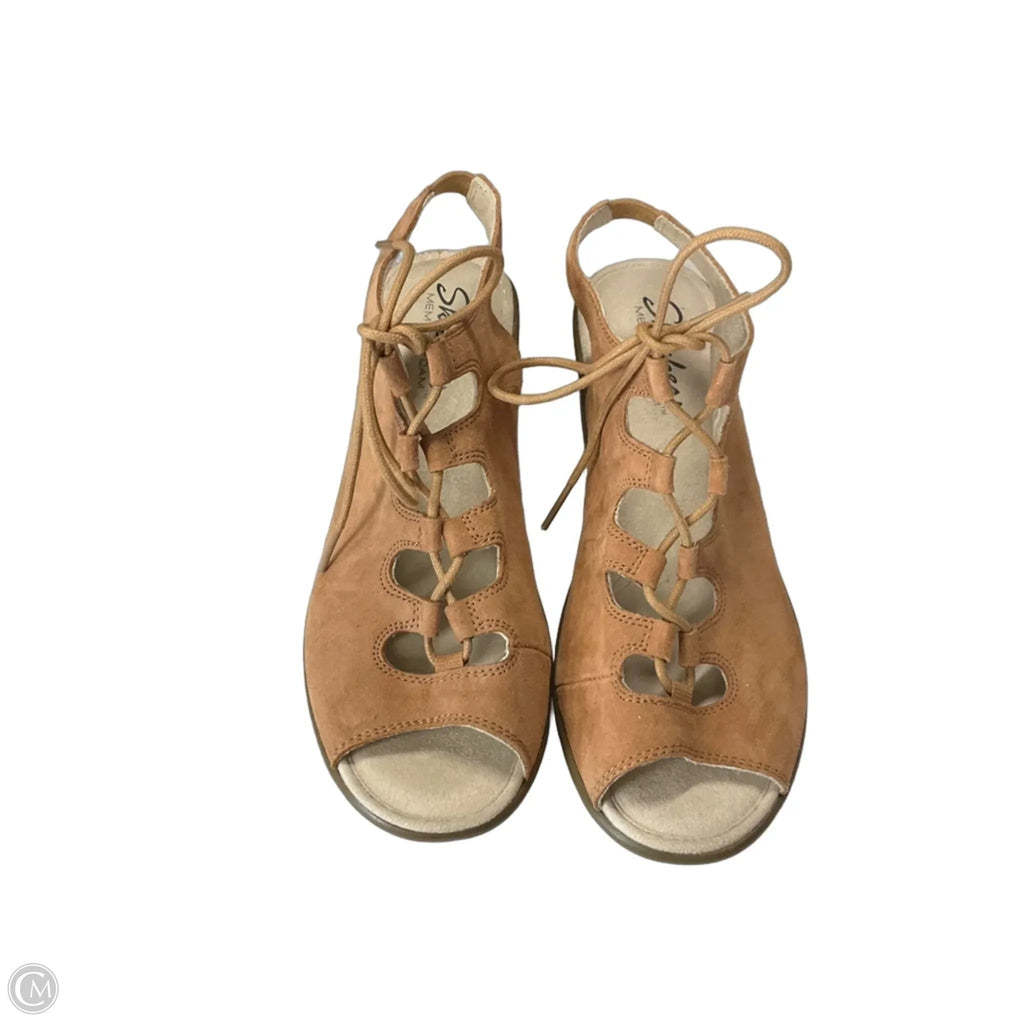 Shoes Heels Platform By Skechers In Tan, Size: 7