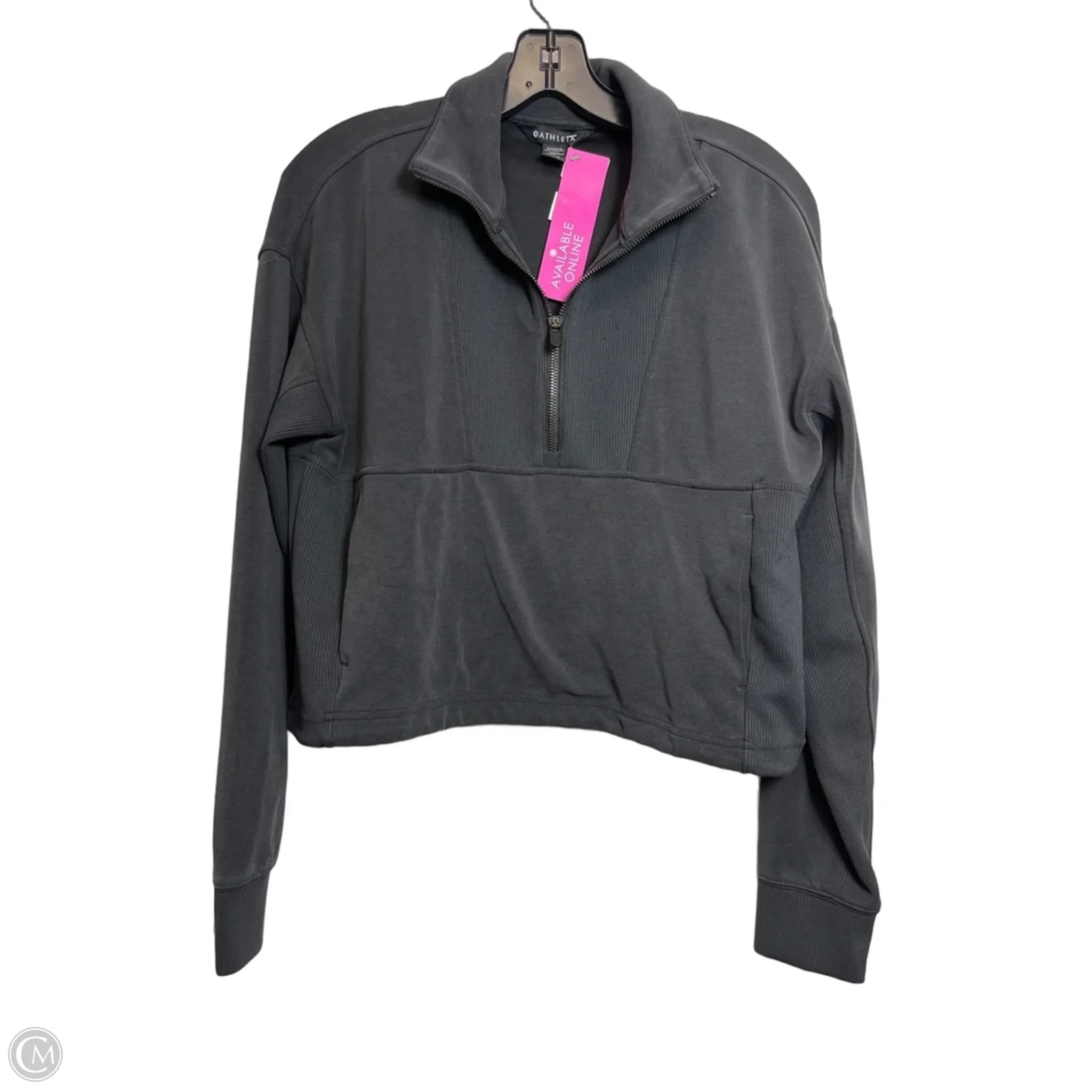 Athletic Top Long Sleeve Collar By Athleta In Black, Size: Xs