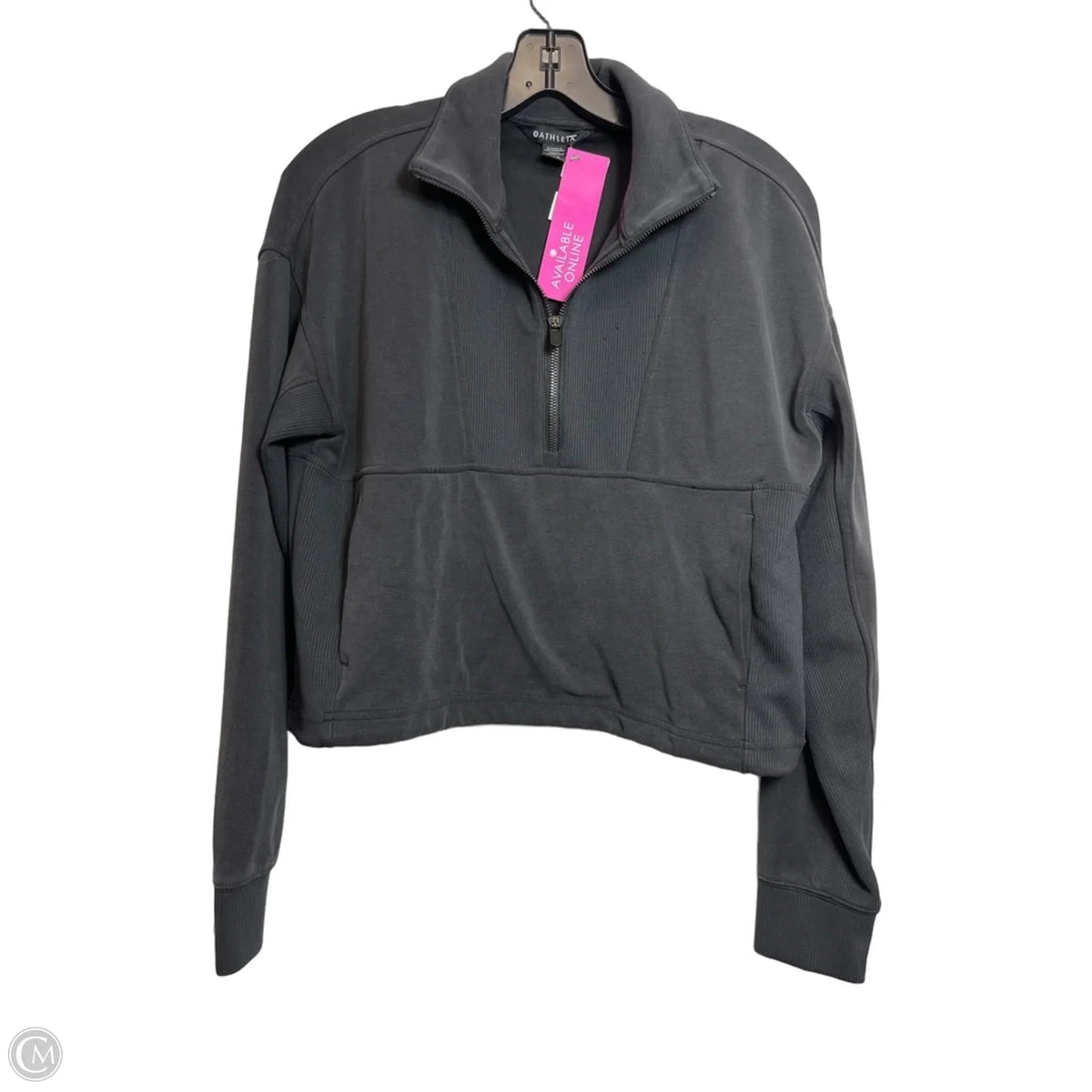 Athletic Top Long Sleeve Collar By Athleta In Black, Size: Xs