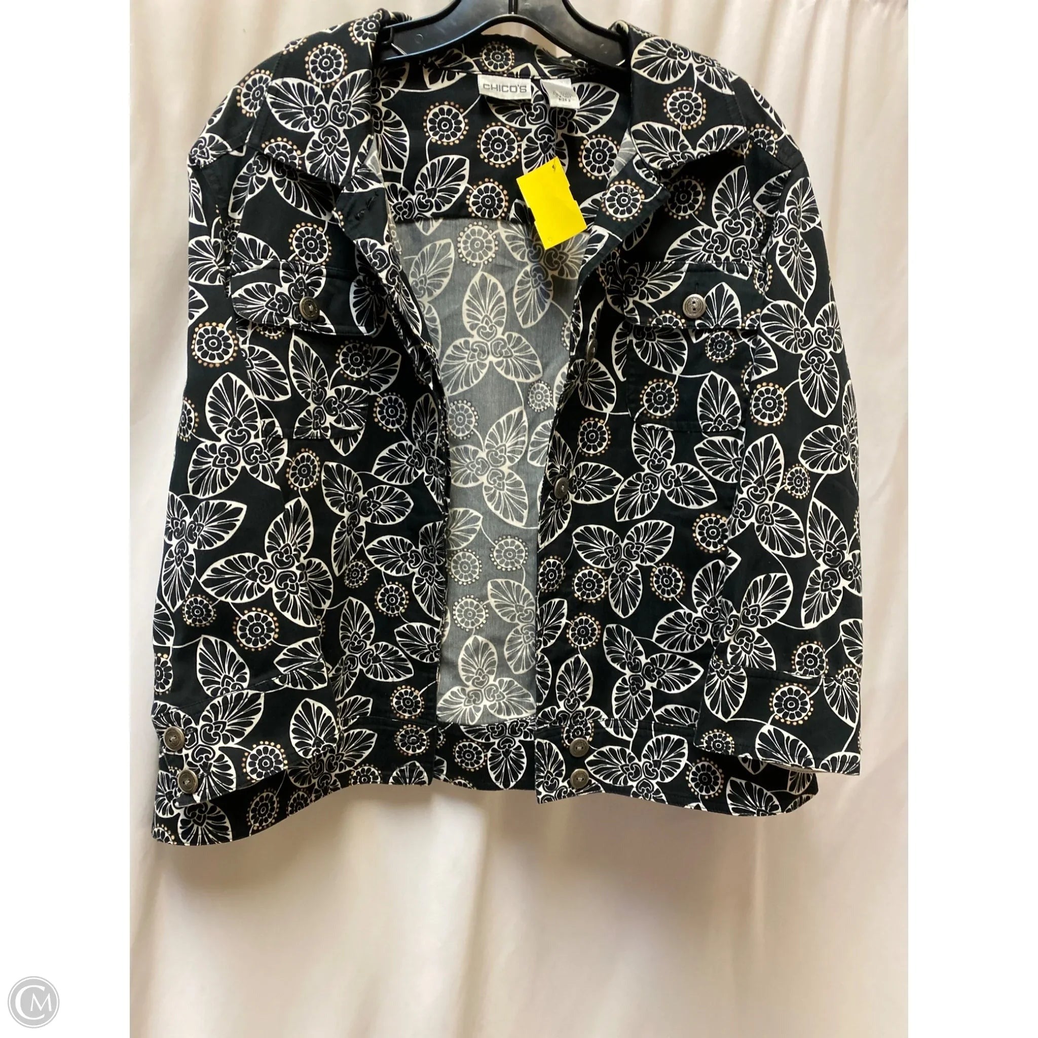 Jacket Other By Chicos In Black & White, Size: L