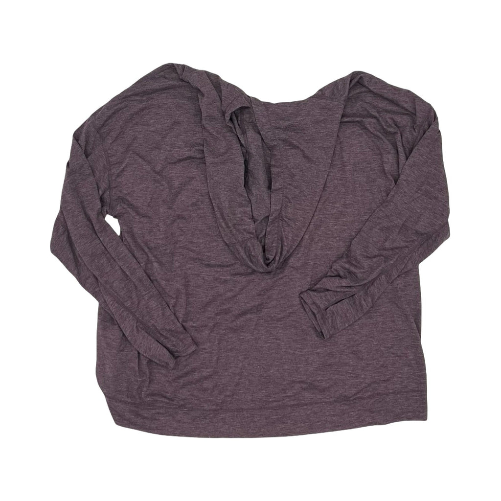 Athletic Top Ls Hoodie By 90 Degrees By Reflex In Purple, Size:1X