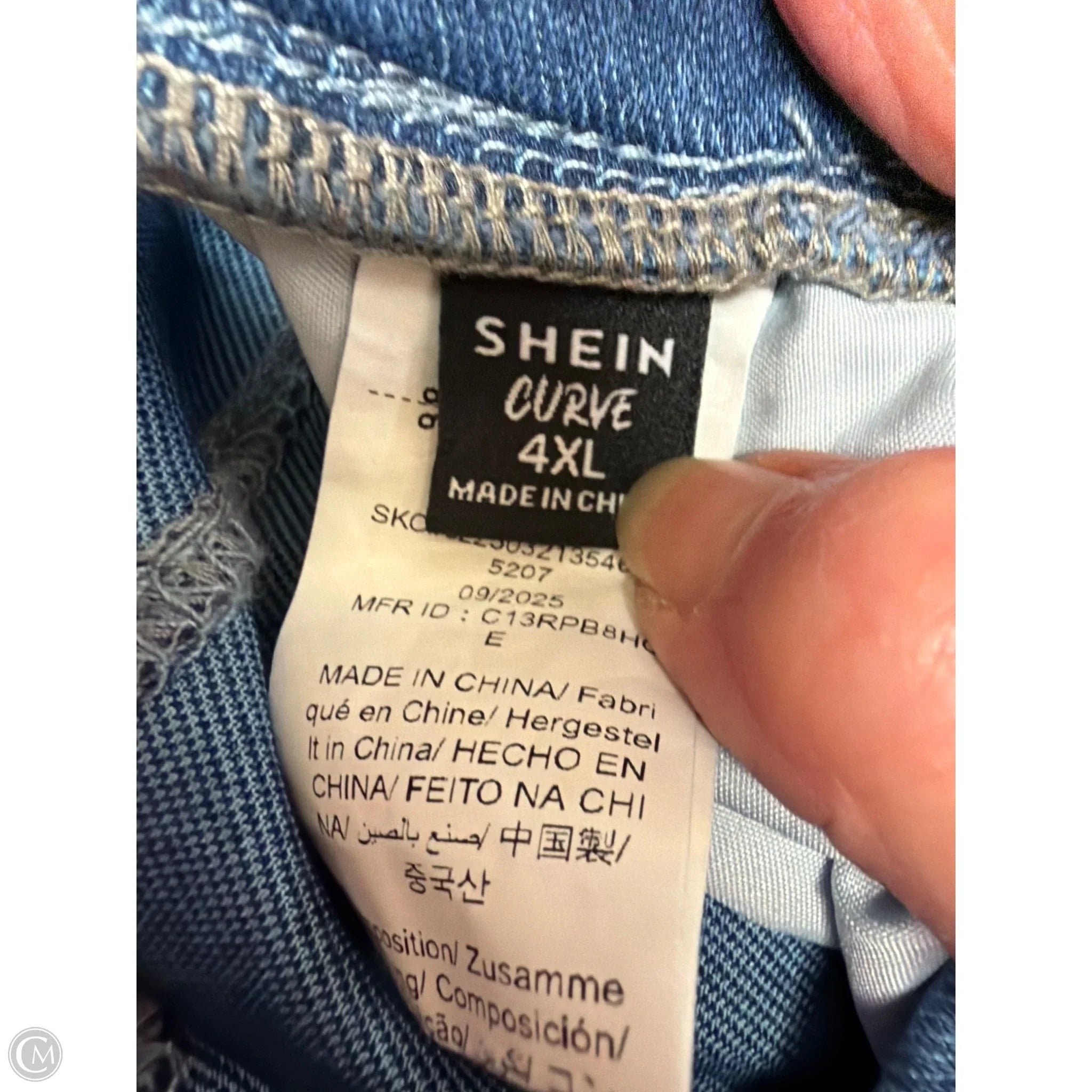 Jeans Wide Leg By Shein In Blue Denim, Size: 4x