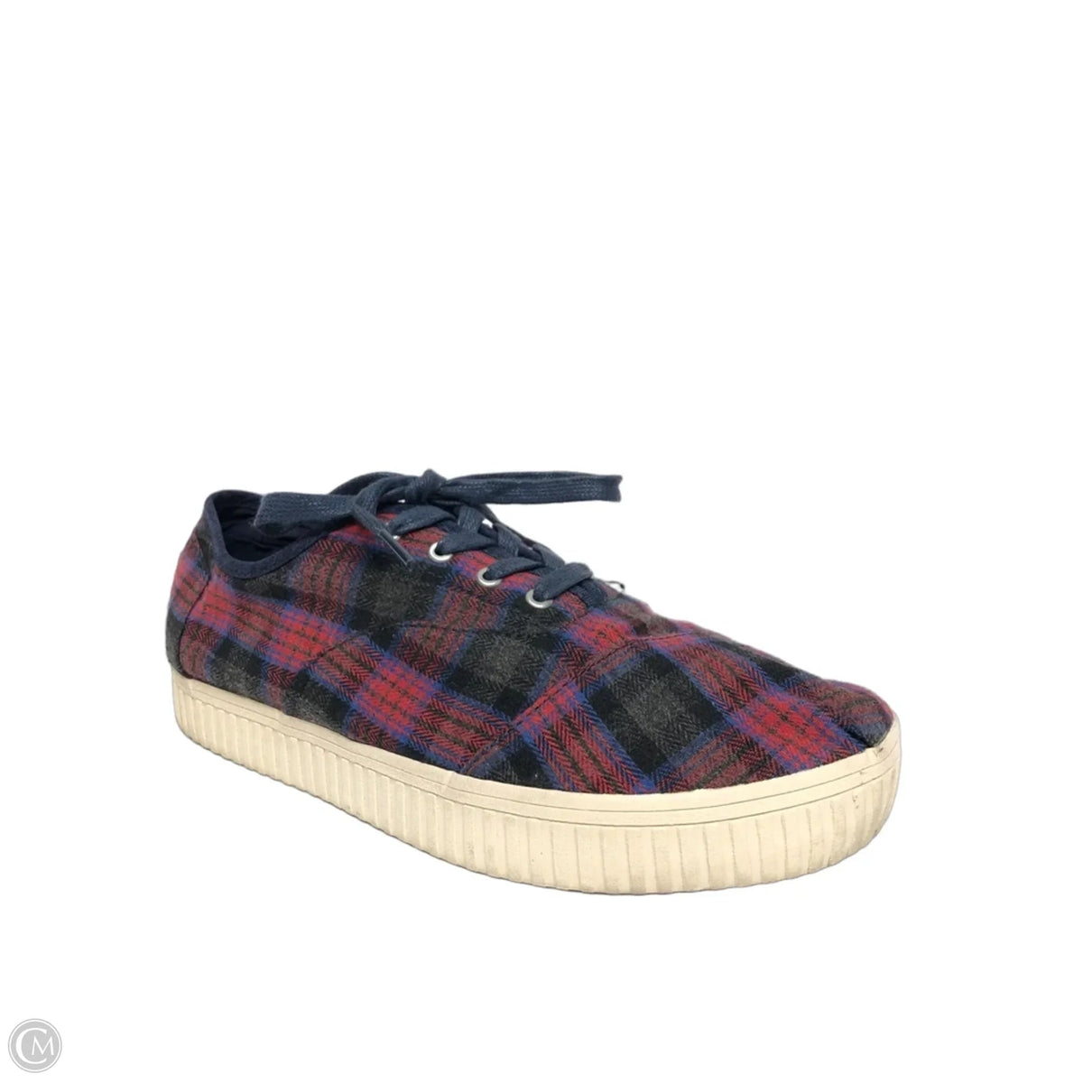 Shoes Flats By Toms In Blue & Red, Size: 7