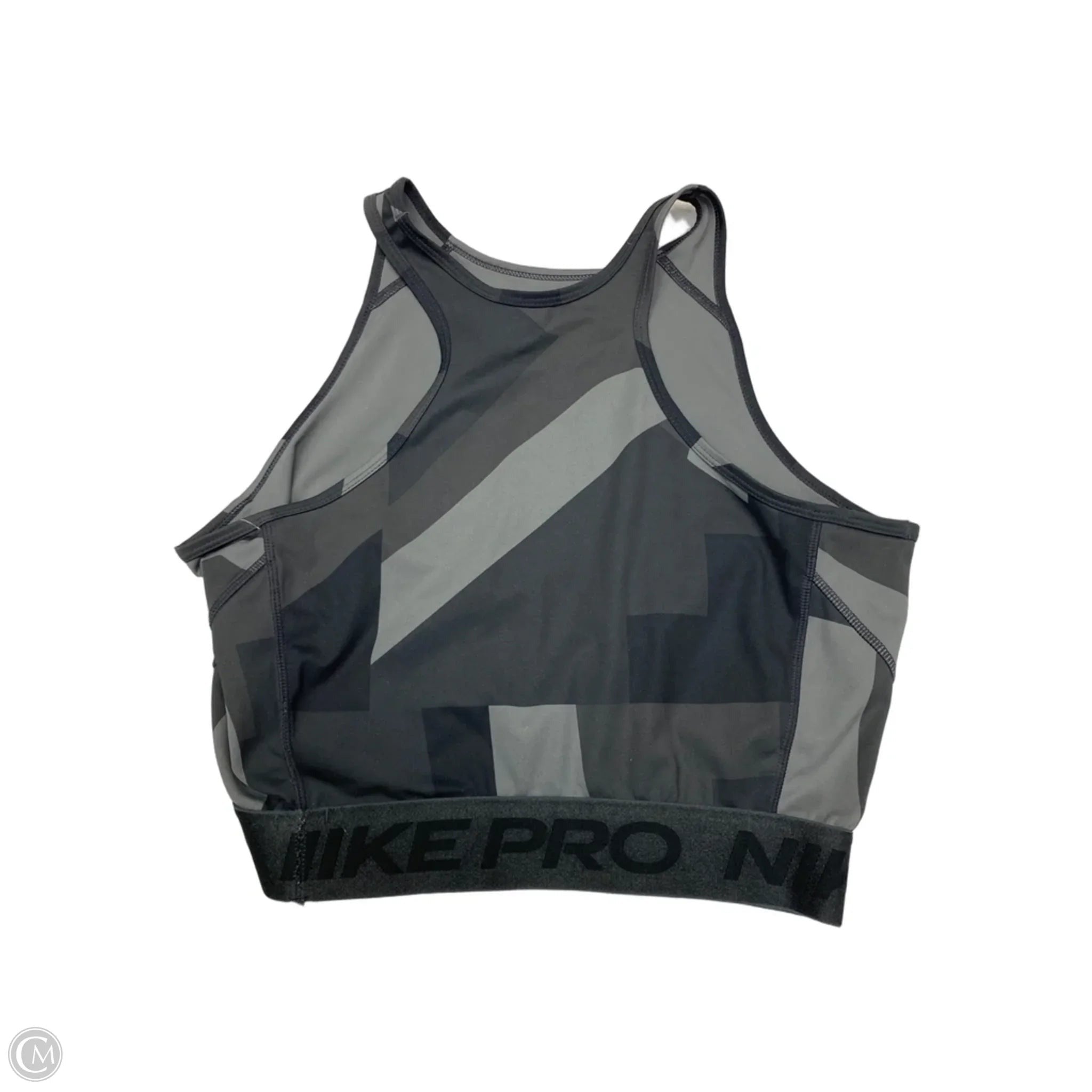 Athletic Bra By Nike In Black & Grey, Size: L