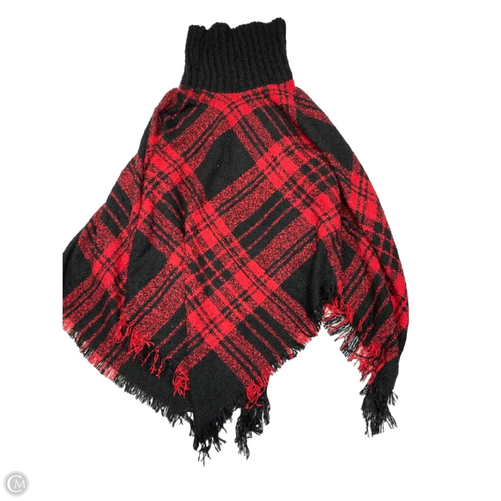 Poncho By Steve Madden In Plaid Pattern, Size: Osfm