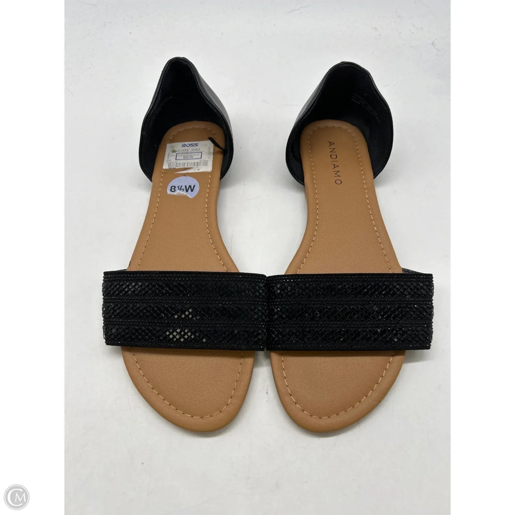 Sandals Flats By Andiamo In Black, Size: 8.5