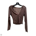Top Long Sleeve By Abercrombie And Fitch In Brown, Size: M
