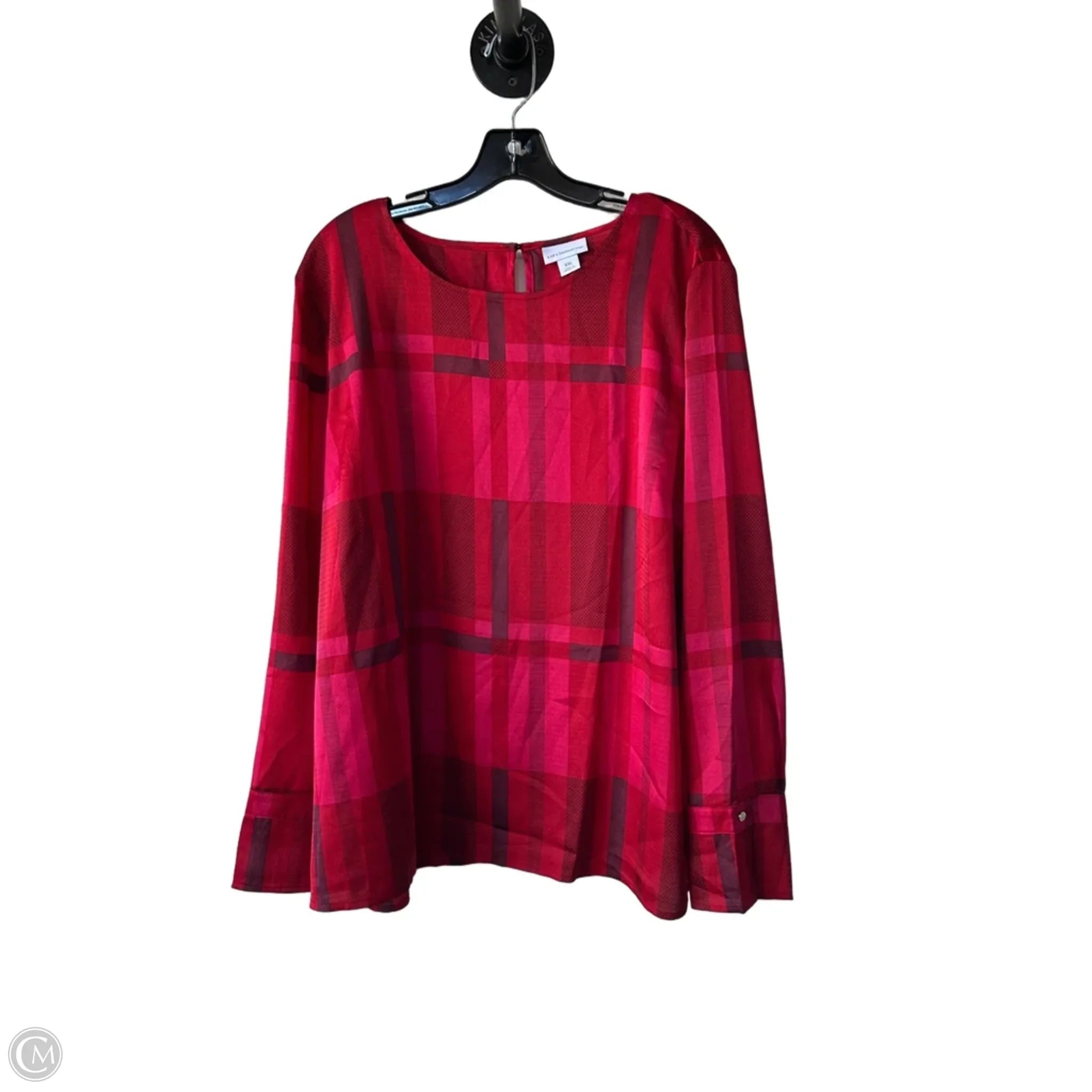 Top Long Sleeve By Liz Claiborne In Red, Size: Xxl