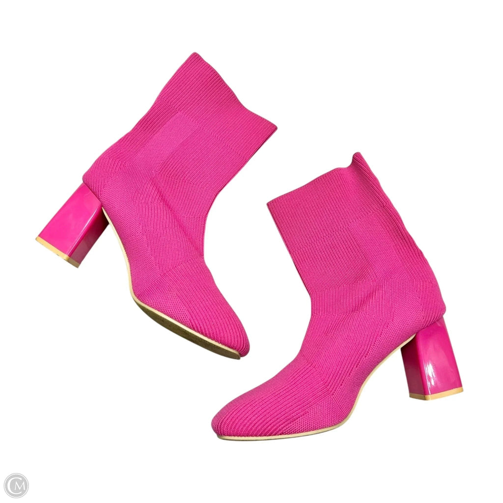 Boots Ankle Heels In Pink, Size: 7.5