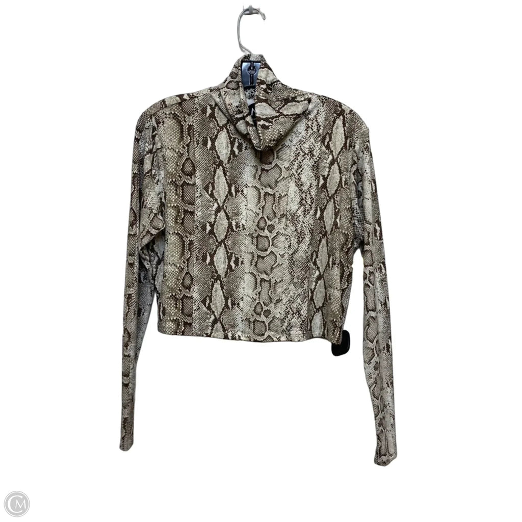 Top Long Sleeve By Nakedwardrobe In Snakeskin Print, Size: 1x