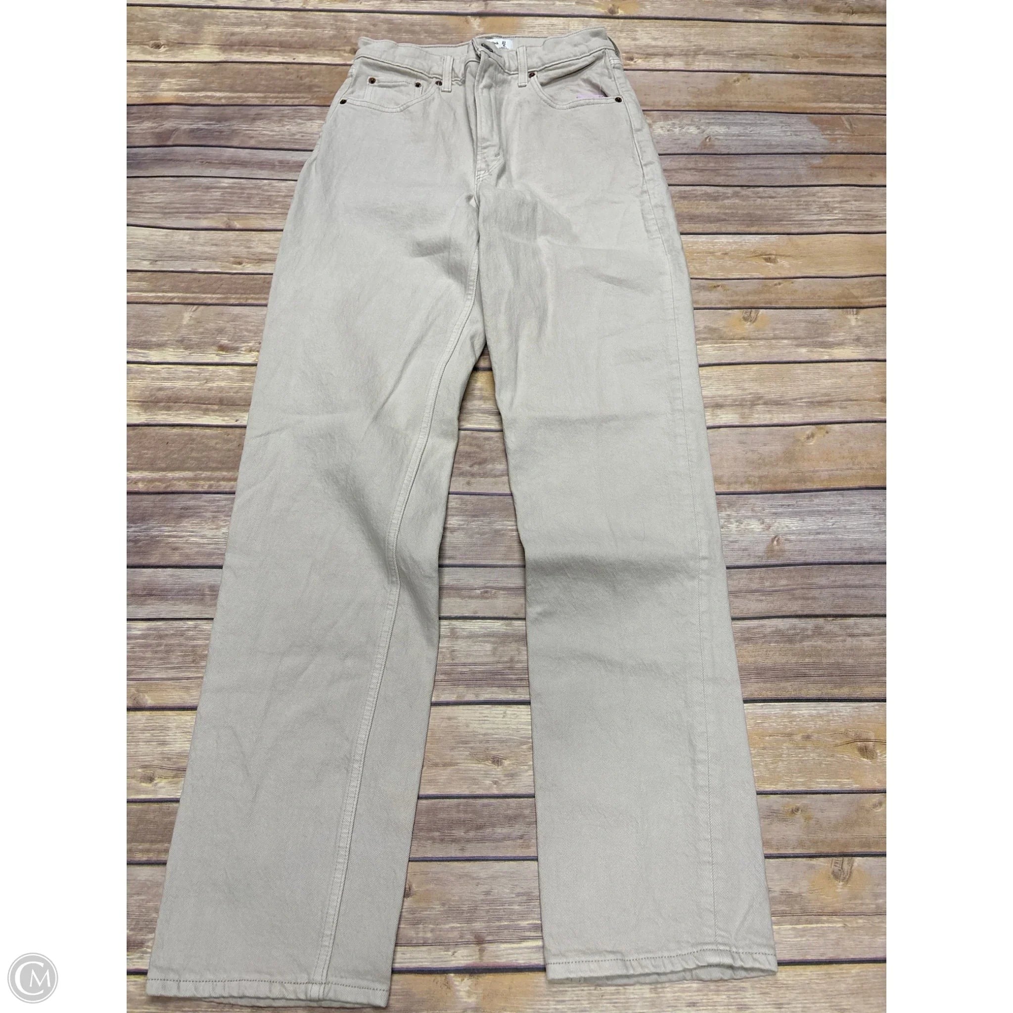 Jeans Straight By Abercrombie And Fitch In Tan Denim, Size: 4