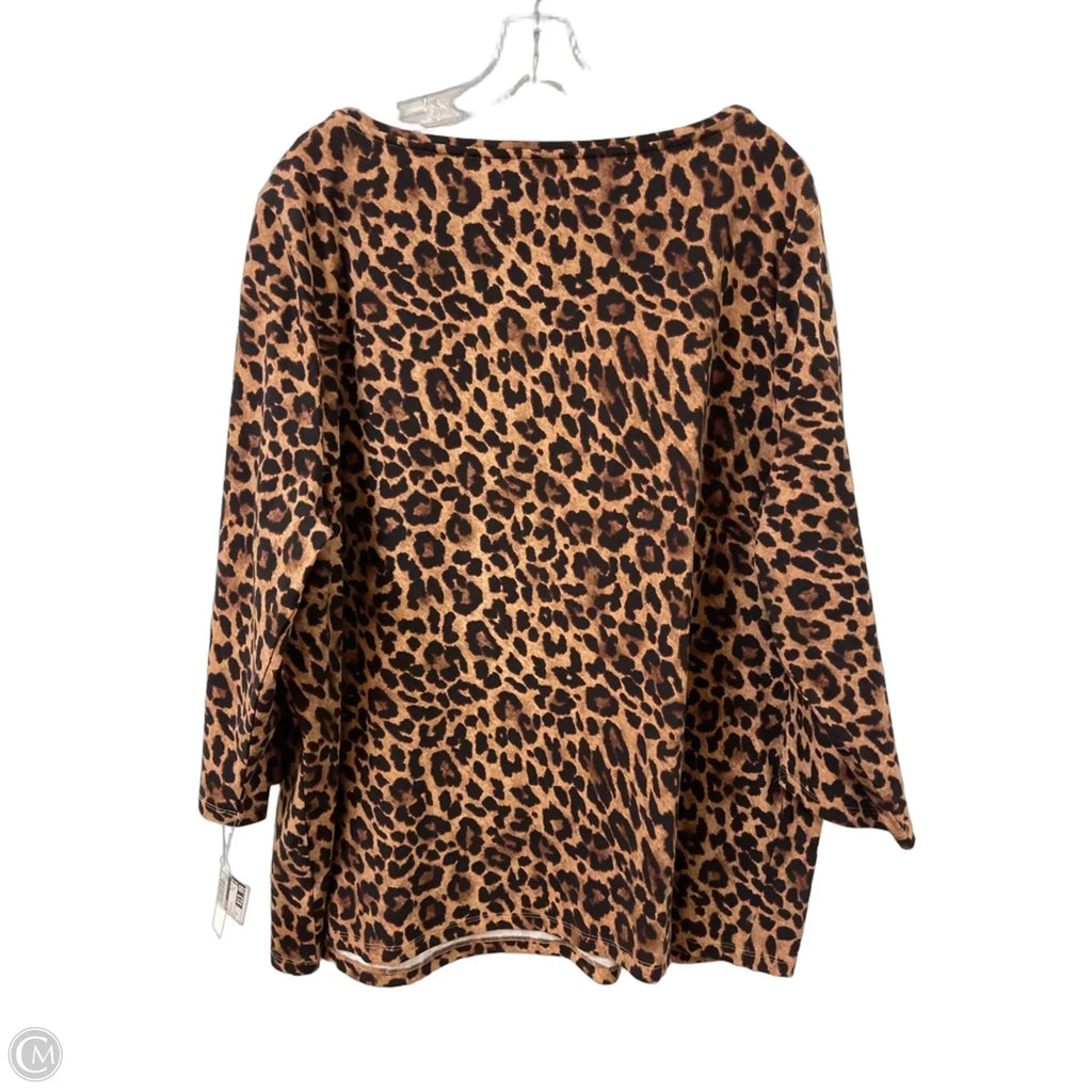 Top Long Sleeve By Talbots In Animal Print, Size: 3x