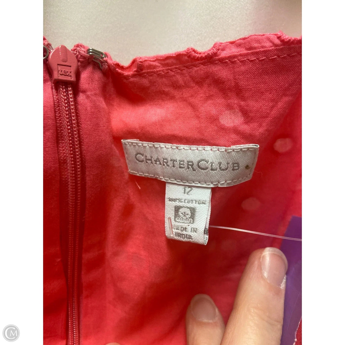 Dress Casual Midi By Charter Club In Pink, Size: L