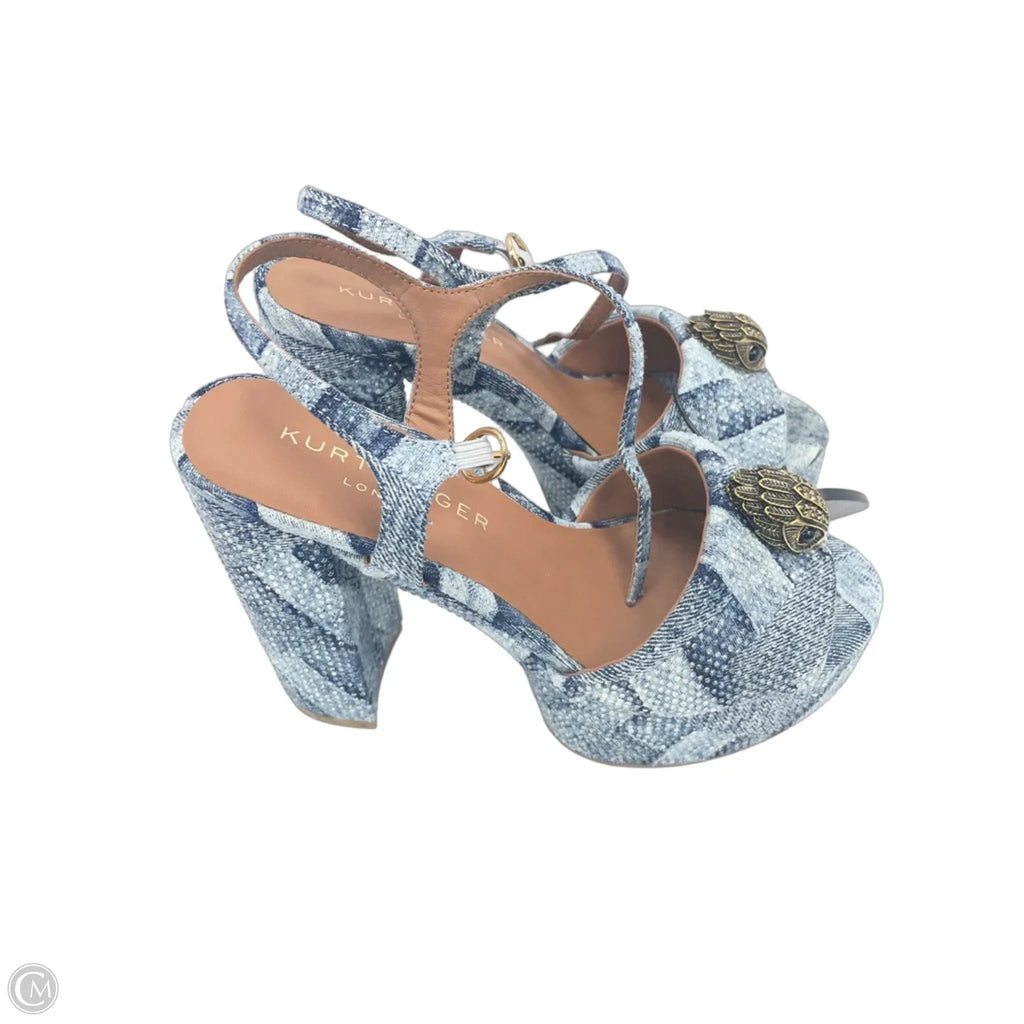 Sandals Designer By Kurt Geiger In Blue Denim, Size: 7.5