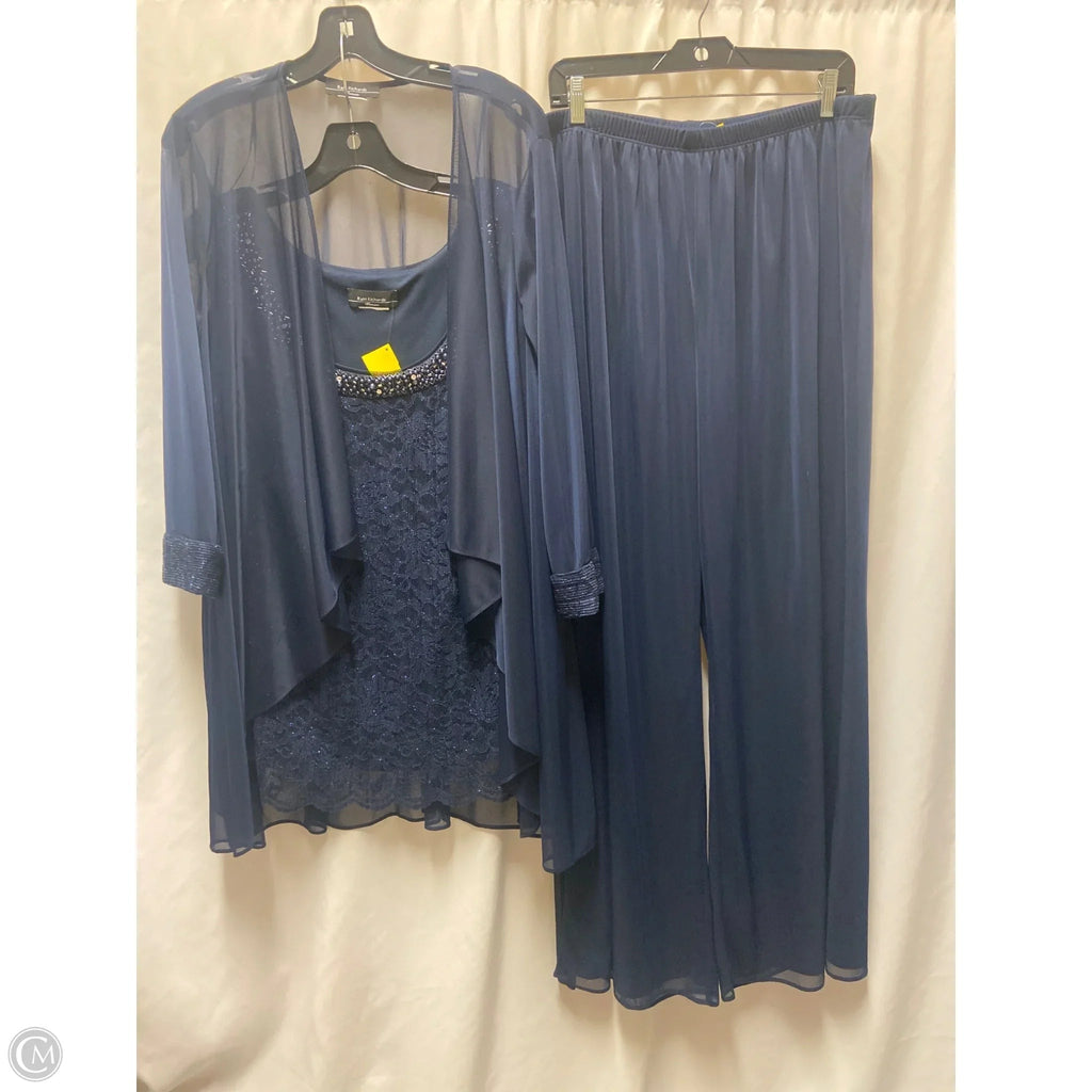 Pants Suit 2pc By Clothes Mentor In Navy, Size: L
