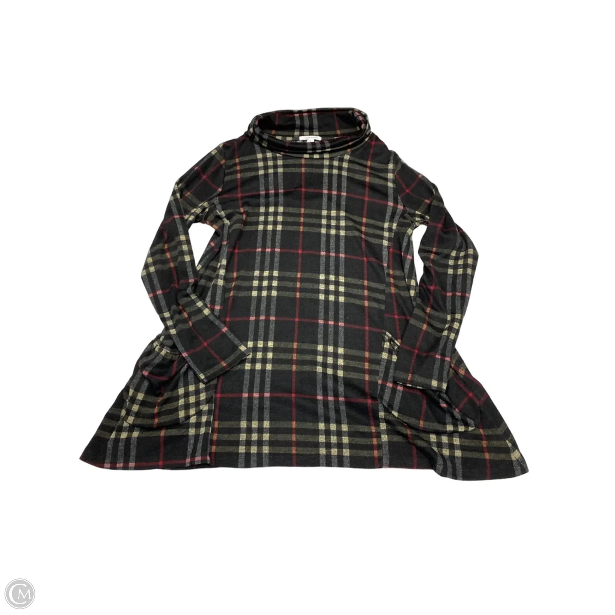 Tunic Long Sleeve By Clothes Mentor In Plaid Pattern, Size: S