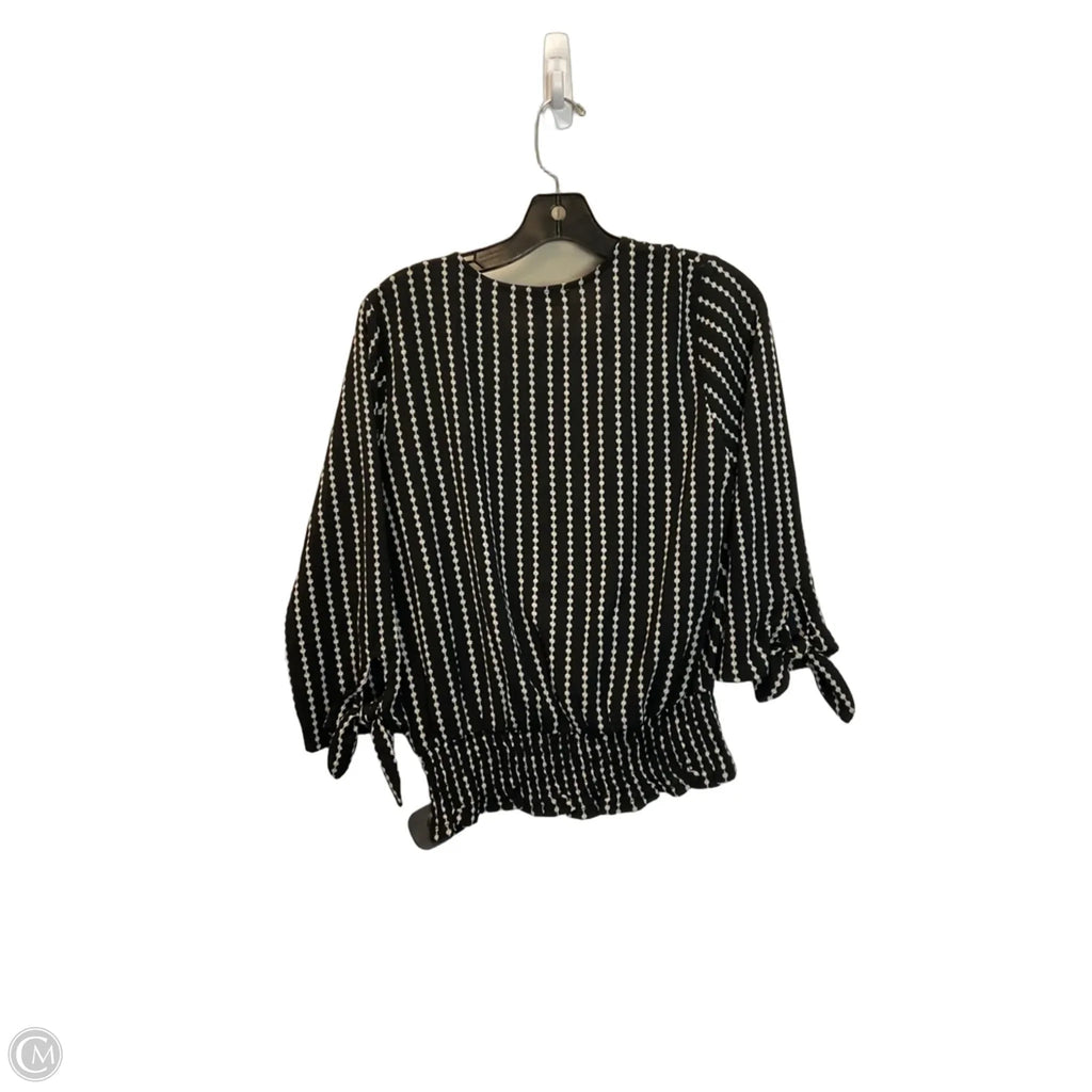 Top Long Sleeve By Michael By Michael Kors In Black & Cream, Size: S