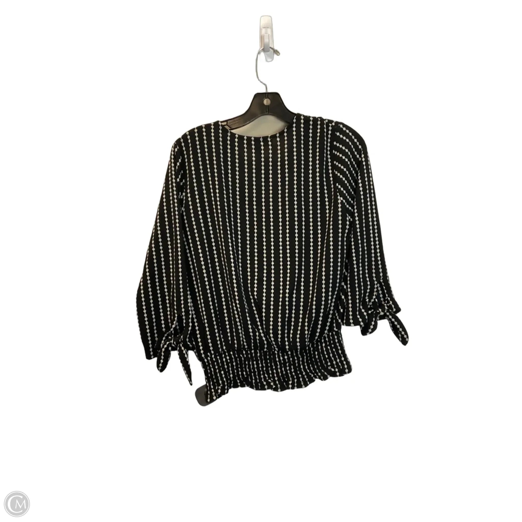 Top Long Sleeve By Michael By Michael Kors In Black & Cream, Size: S