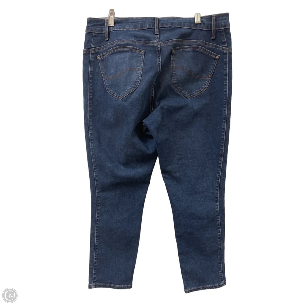 Jeans Skinny By Lee In Blue Denim, Size: 16