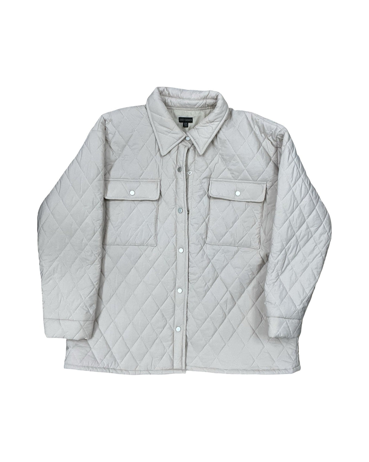 Coat Puffer & Quilted By Coco And Carmen In Tan, Size:L
