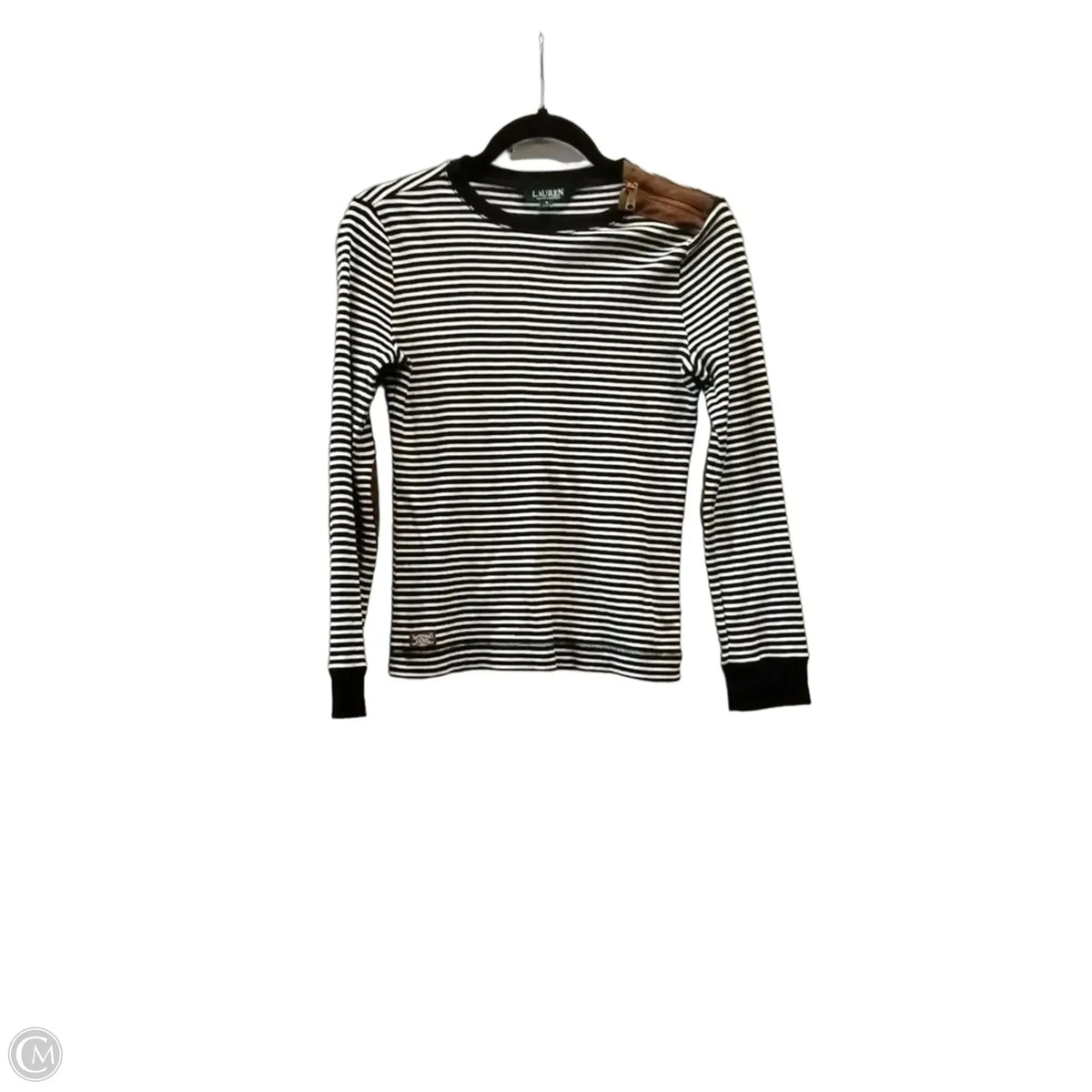 Top Long Sleeve By Lauren By Ralph Lauren In Striped Pattern, Size: S