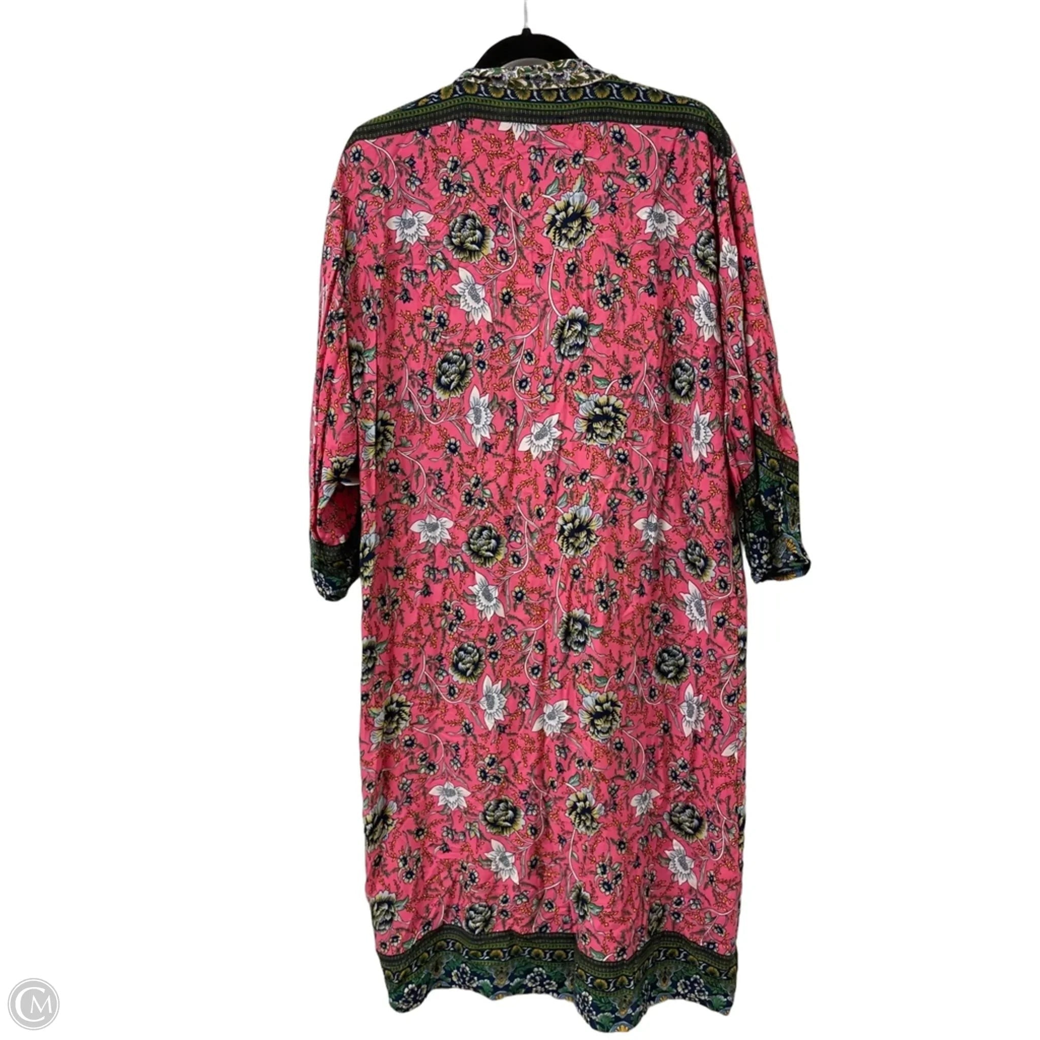 Kimono By Anthropologie In Green & Pink, Size: Osfm