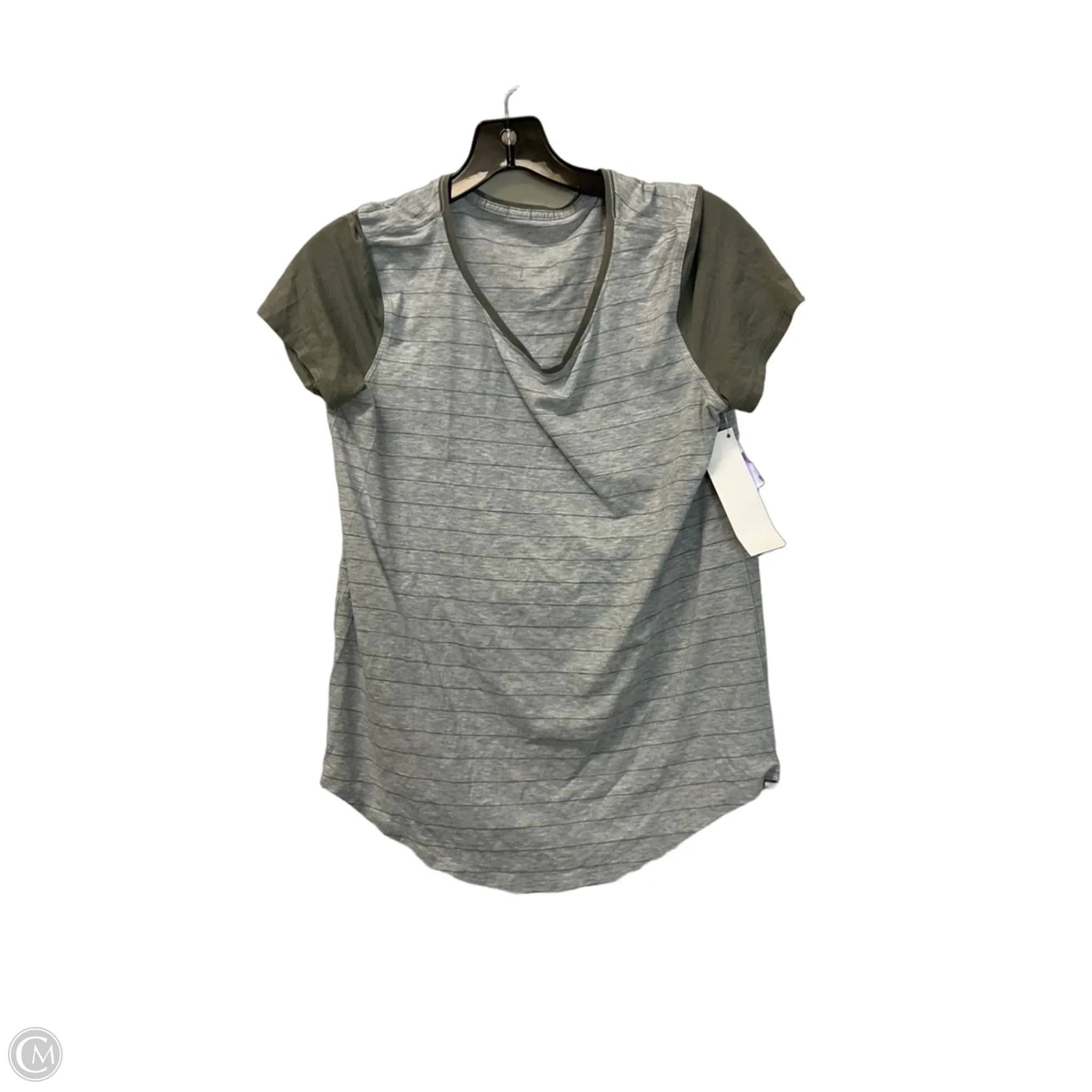 Athletic Top Short Sleeve By Lululemon In Grey, Size: S