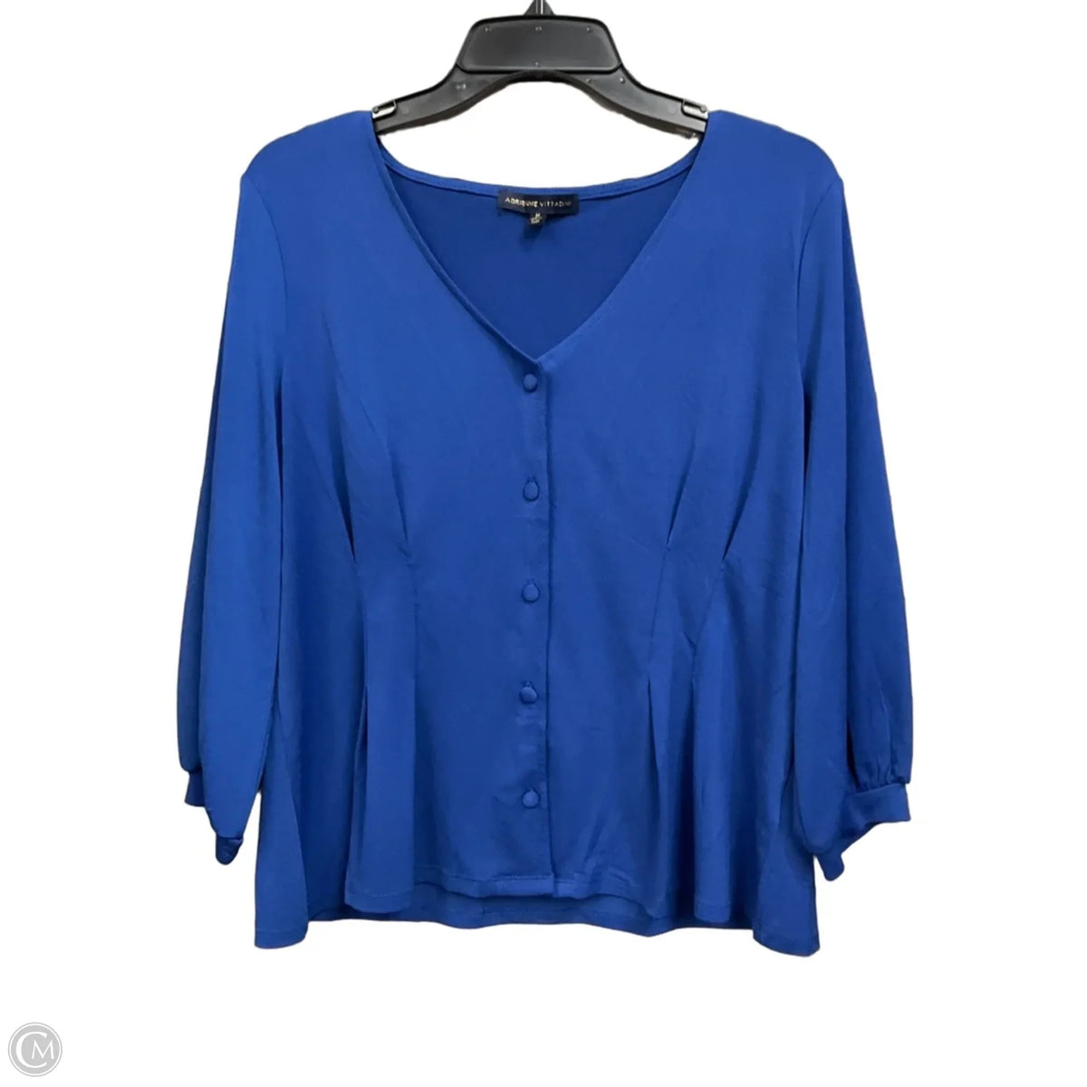 Top 3/4 Sleeve By Adrienne Vittadini In Blue, Size: M