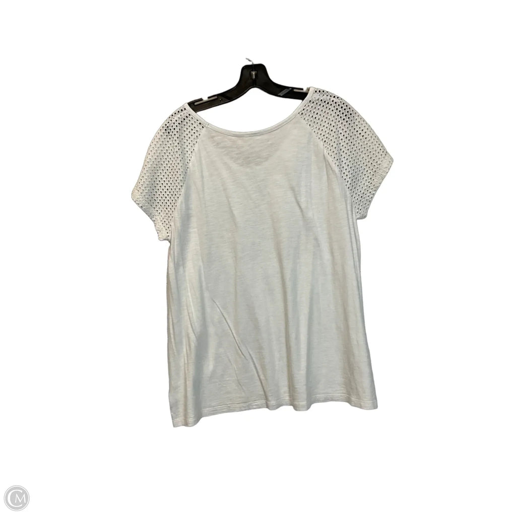 Top Short Sleeve By Eddie Bauer In White, Size: Xl