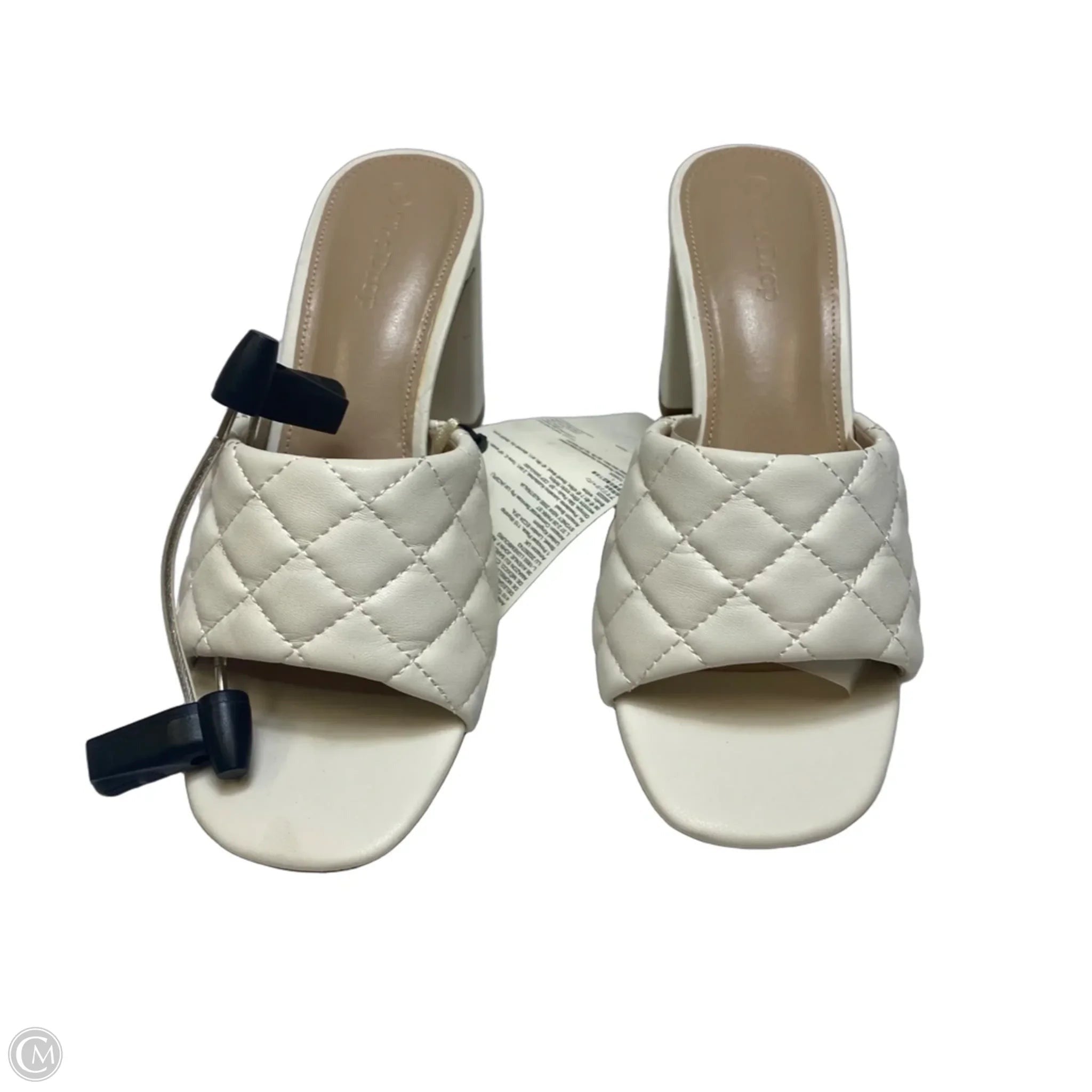 Sandals Heels Block By The Drop In White, Size: 8