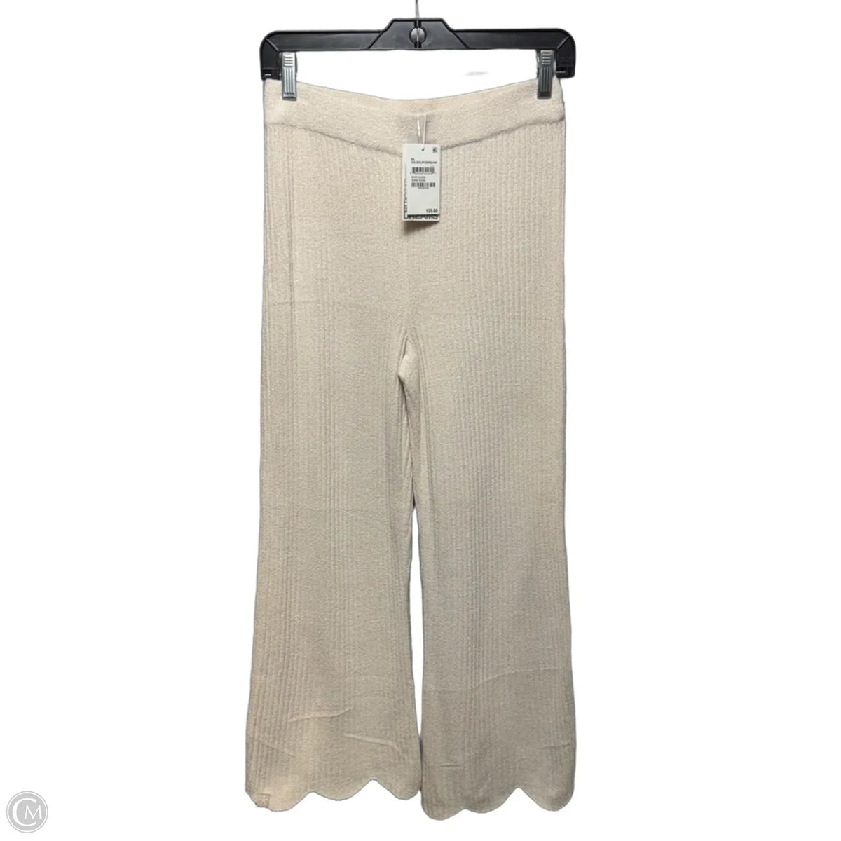 Cropped Scallop Hem Pants Lounge By Barefoot Dreams In Tan, Size: Xs