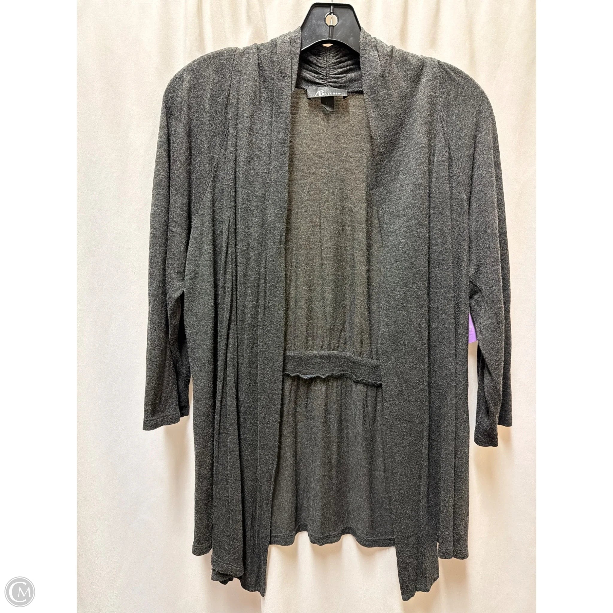 Cardigan By Ab Studio In Grey, Size: Xl