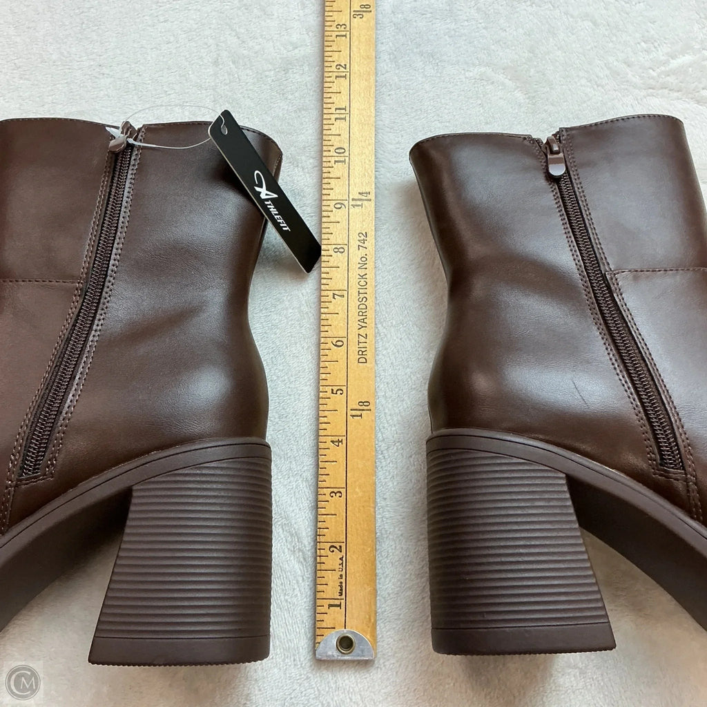 Boots Ankle Heels By Clothes Mentor In Brown, Size: 10