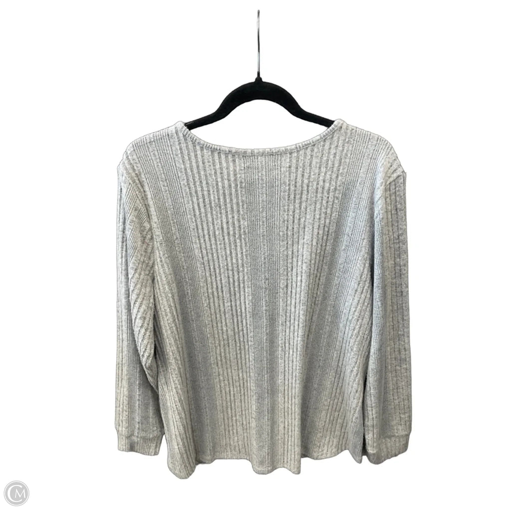 Top Long Sleeve By Maurices In Grey, Size: 2x