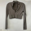 Athletic Top Long Sleeve Collar By Garage In Grey, Size: M