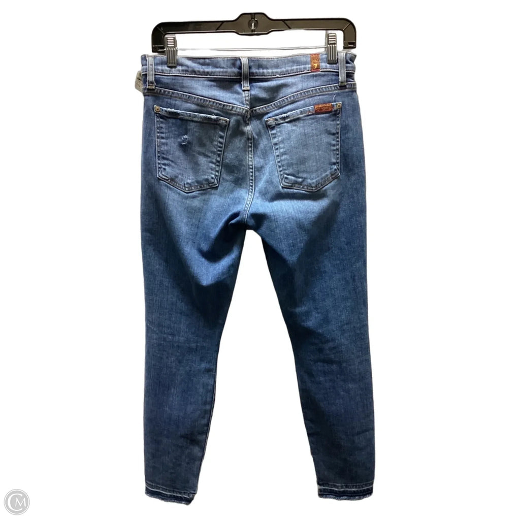Jeans Skinny By 7 For All Mankind In Blue Denim, Size: 6