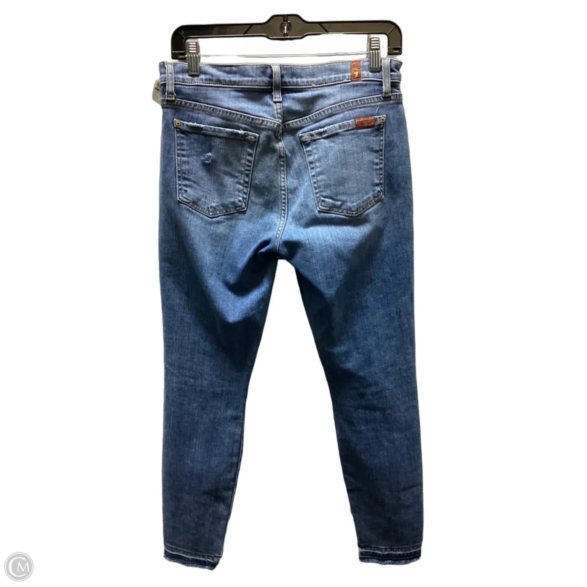 Jeans Skinny By 7 For All Mankind In Blue Denim, Size: 6