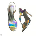 Sandals Heels Stiletto By Nine West In Silver, Size: 7
