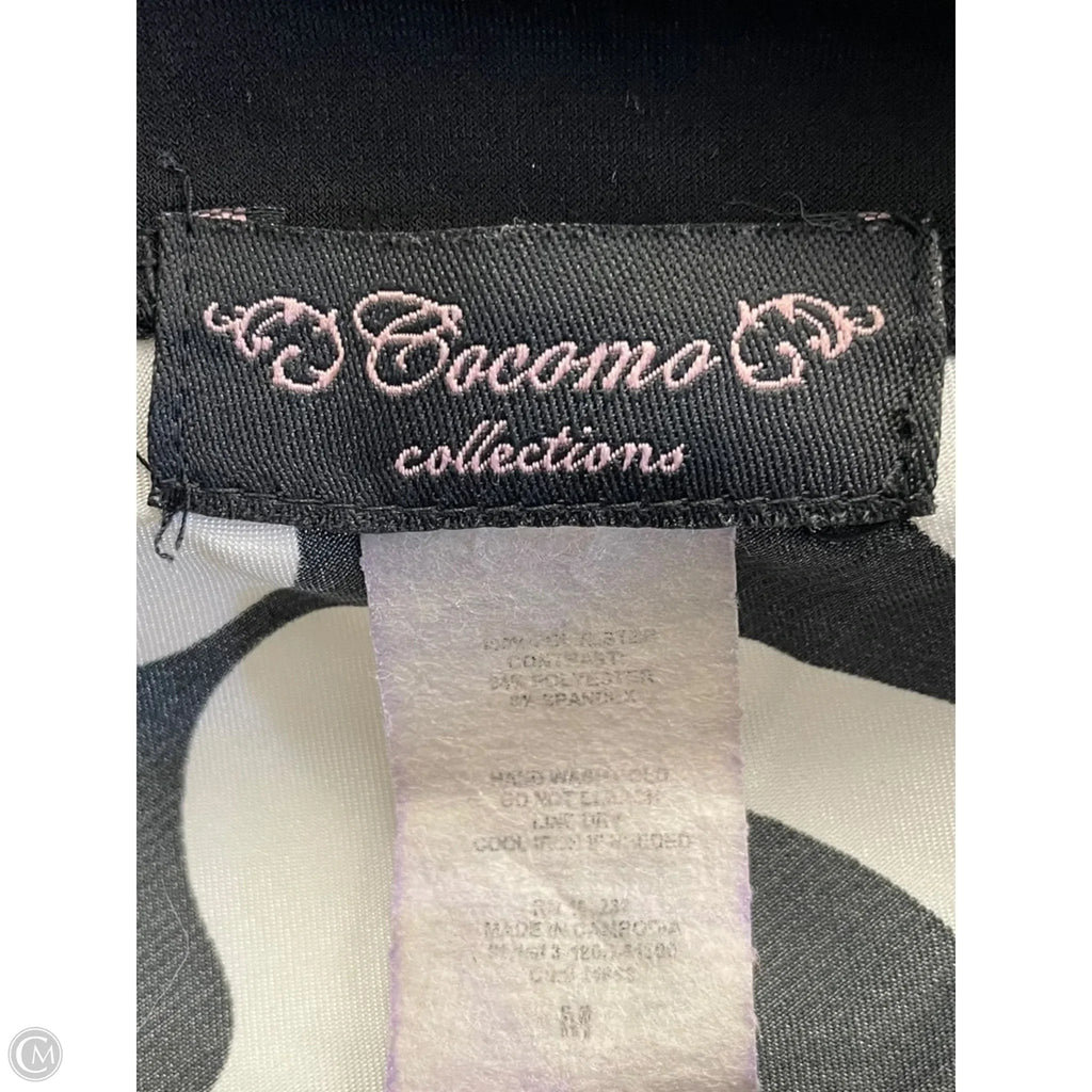 Blouse 3/4 Sleeve By Cocomo In Black & White, Size: M