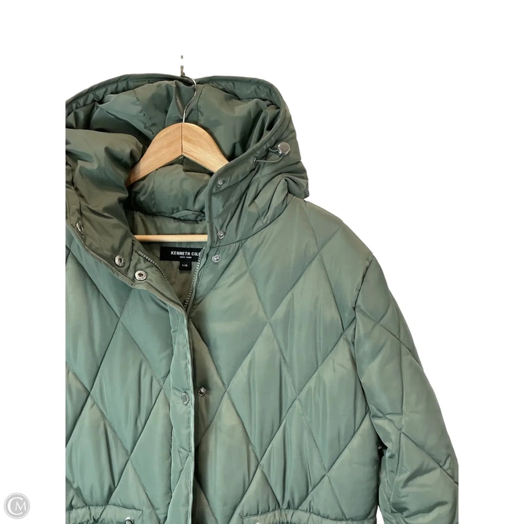 Coat Puffer & Quilted By Kenneth Cole In Green, Size: L