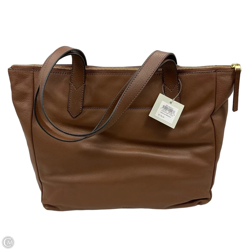 Handbag Leather By Fossil, Size: Large