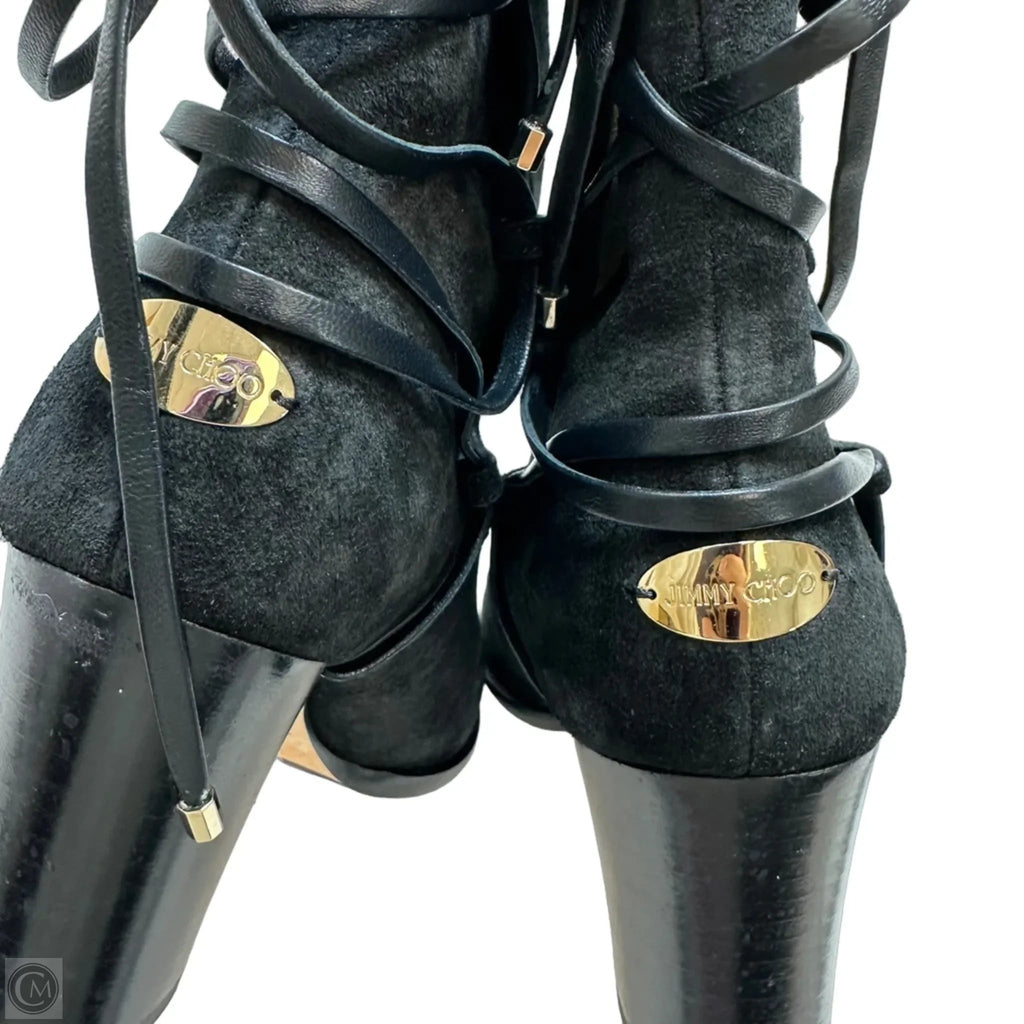 Hampton 80 Suede Ankle Boots Luxury Designer By Jimmy Choo In Black, Size: 36.5