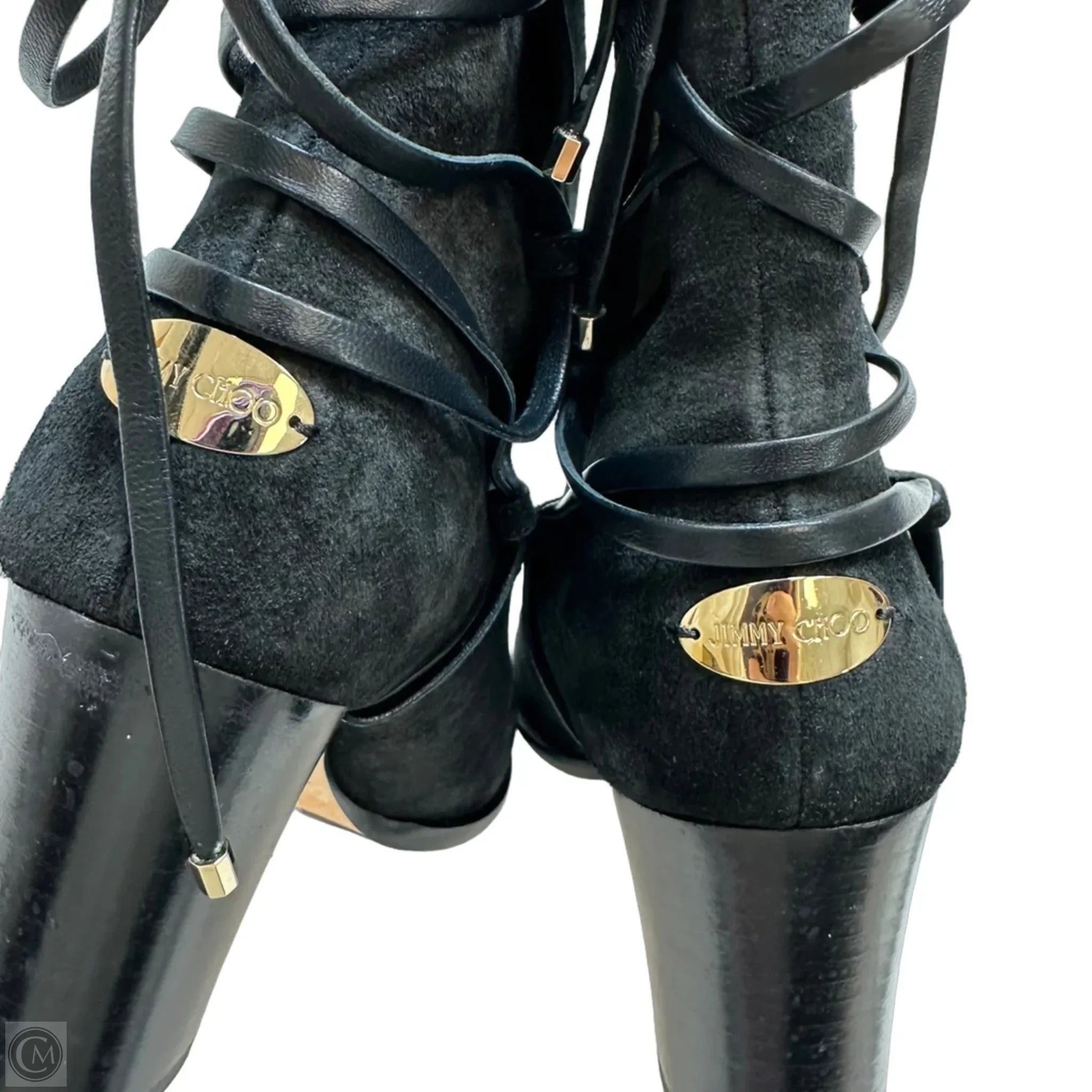 Hampton 80 Suede Ankle Boots Luxury Designer By Jimmy Choo In Black, Size: 36.5