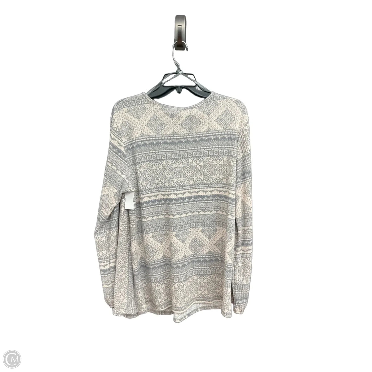 Top Long Sleeve By Clothes Mentor In Grey, Size: L