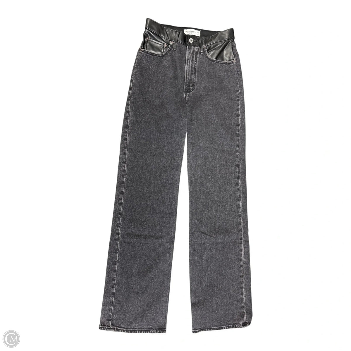 Jeans Straight By Abercrombie And Fitch In Black Denim, Size: 0